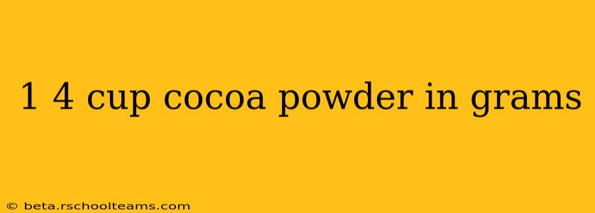 1 4 cup cocoa powder in grams