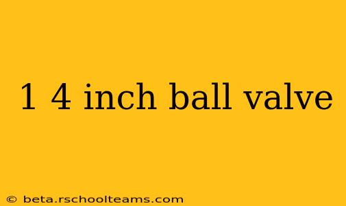 1 4 inch ball valve