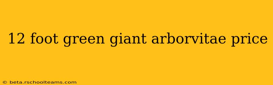 12 foot green giant arborvitae price