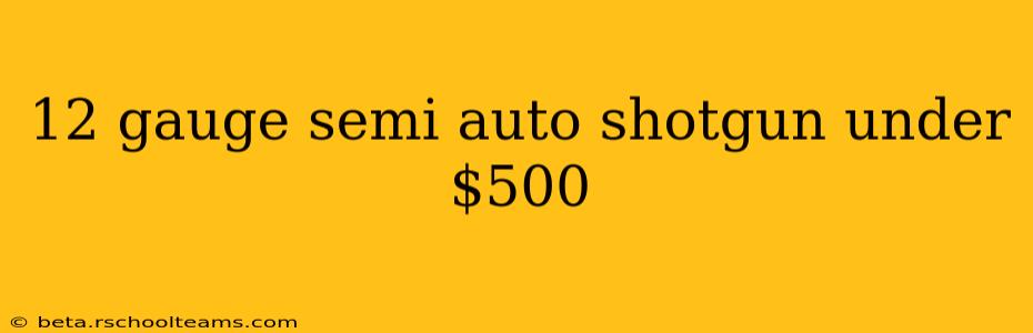 12 gauge semi auto shotgun under $500