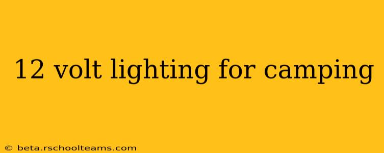 12 volt lighting for camping