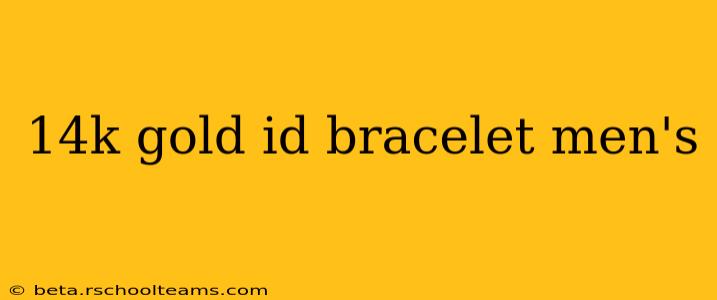 14k gold id bracelet men's