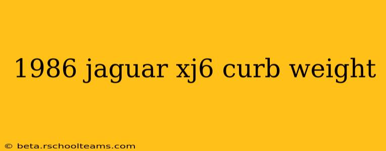 1986 jaguar xj6 curb weight