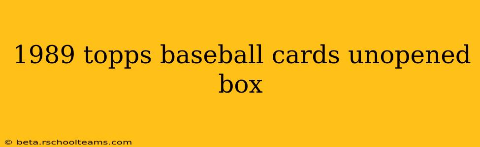 1989 topps baseball cards unopened box