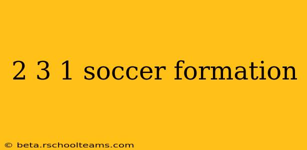 2 3 1 soccer formation