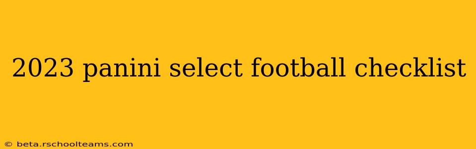 2023 panini select football checklist