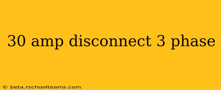 30 amp disconnect 3 phase