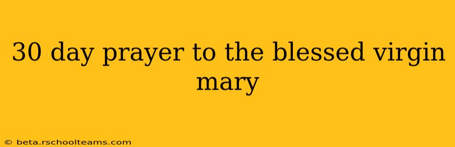 30 day prayer to the blessed virgin mary