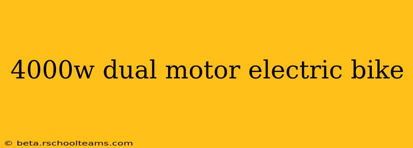 4000w dual motor electric bike