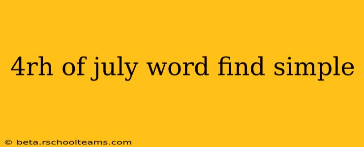 4rh of july word find simple