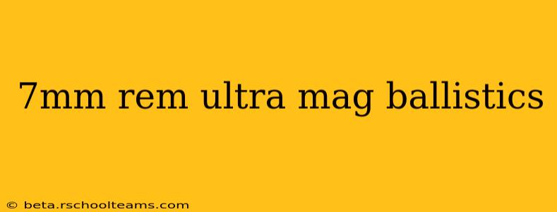 7mm rem ultra mag ballistics