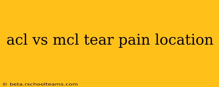 acl vs mcl tear pain location