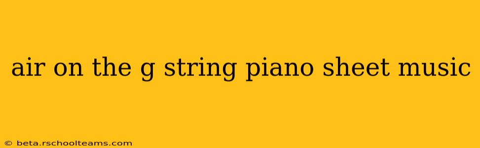 air on the g string piano sheet music