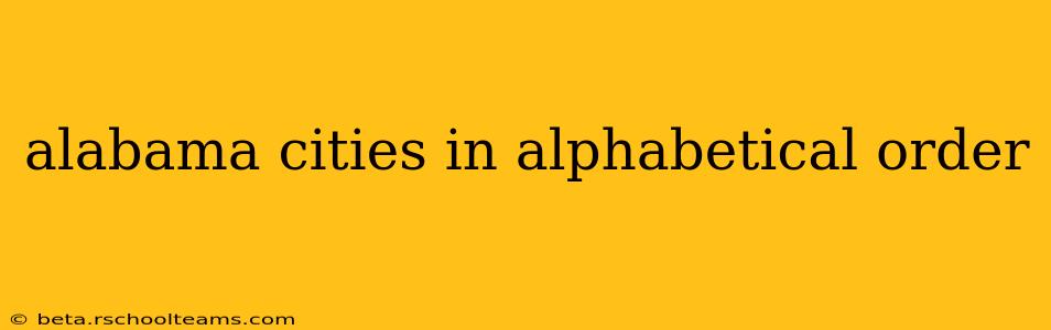 alabama cities in alphabetical order