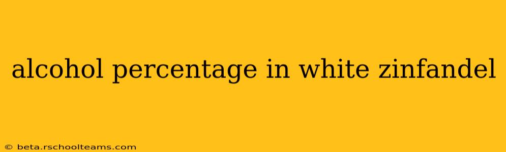 alcohol percentage in white zinfandel