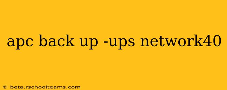 apc back up -ups network40