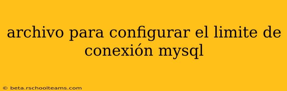 archivo para configurar el limite de conexión mysql