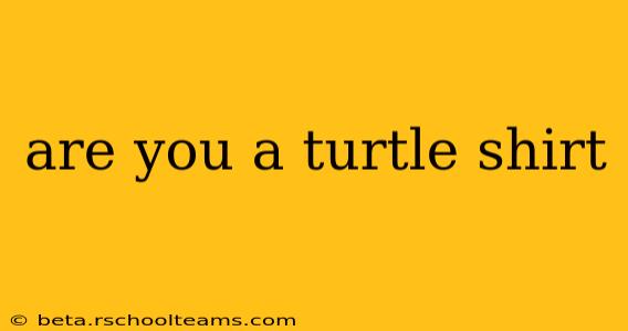 are you a turtle shirt