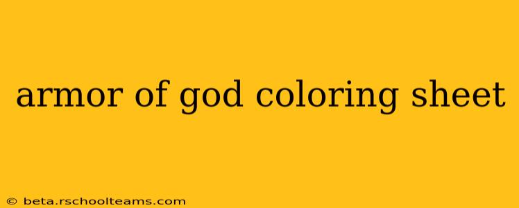 armor of god coloring sheet