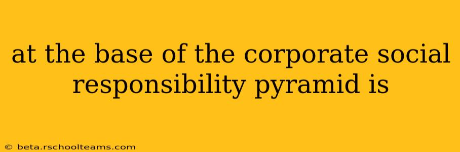 at the base of the corporate social responsibility pyramid is