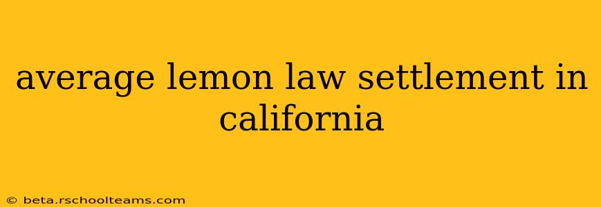 average lemon law settlement in california