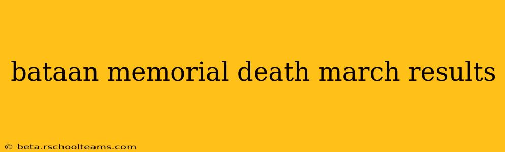 bataan memorial death march results