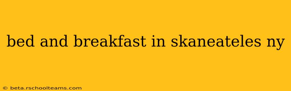 bed and breakfast in skaneateles ny