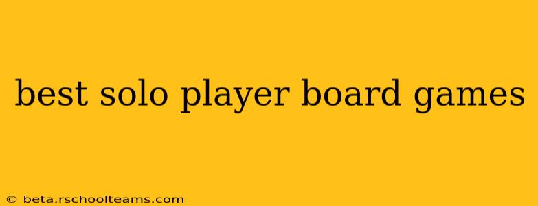 best solo player board games