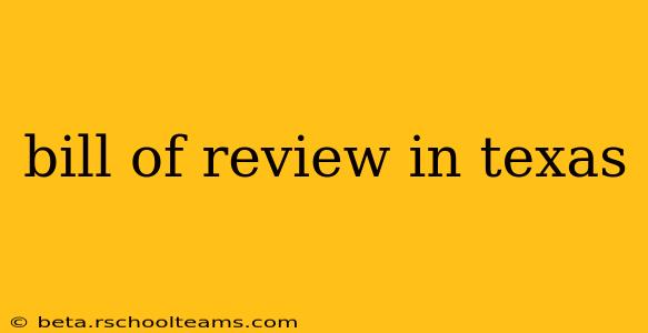 bill of review in texas