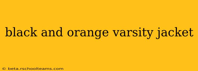black and orange varsity jacket