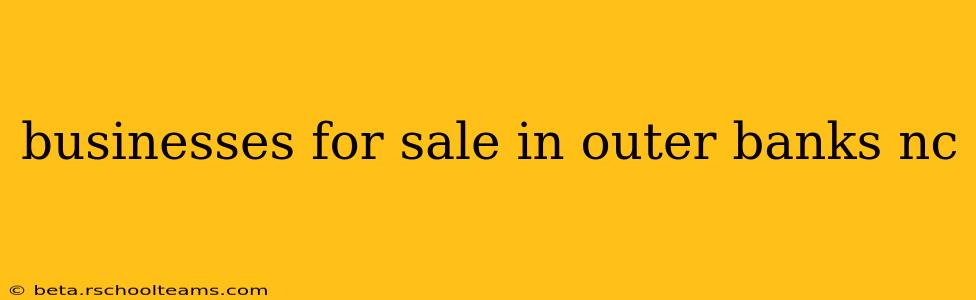 businesses for sale in outer banks nc