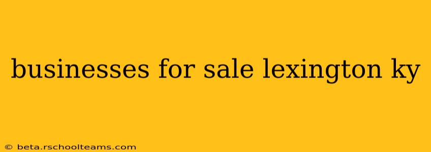 businesses for sale lexington ky