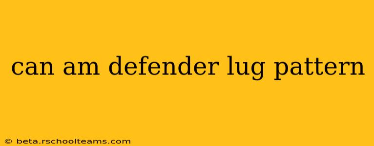 can am defender lug pattern