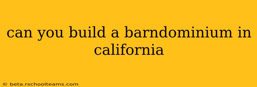 can you build a barndominium in california