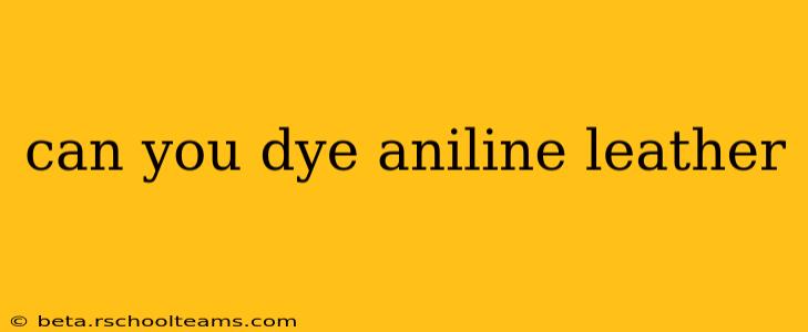 can you dye aniline leather