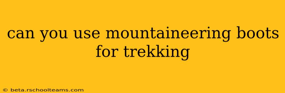 can you use mountaineering boots for trekking