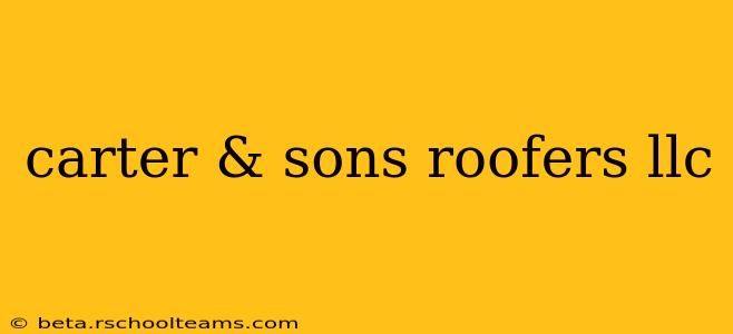 carter & sons roofers llc