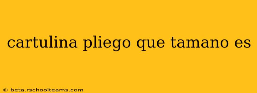 cartulina pliego que tamano es