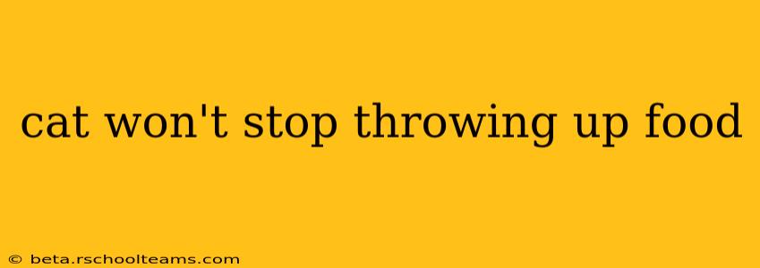 cat won't stop throwing up food