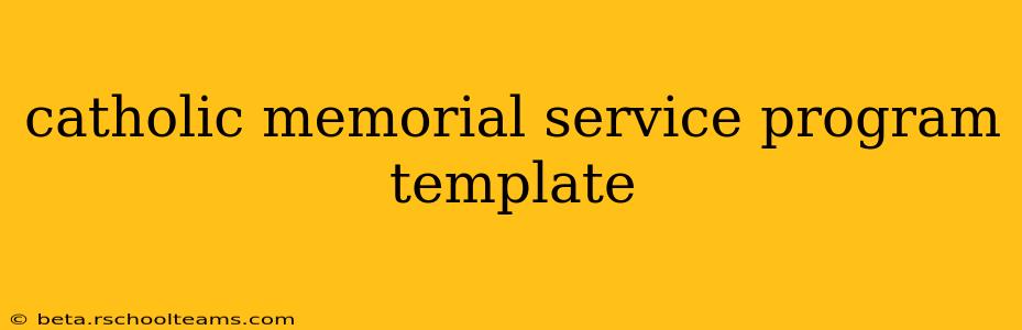 catholic memorial service program template
