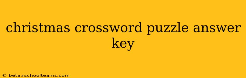 christmas crossword puzzle answer key