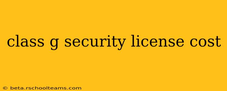 class g security license cost