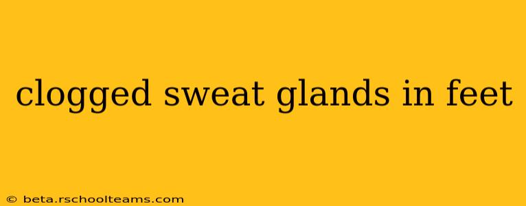 clogged sweat glands in feet