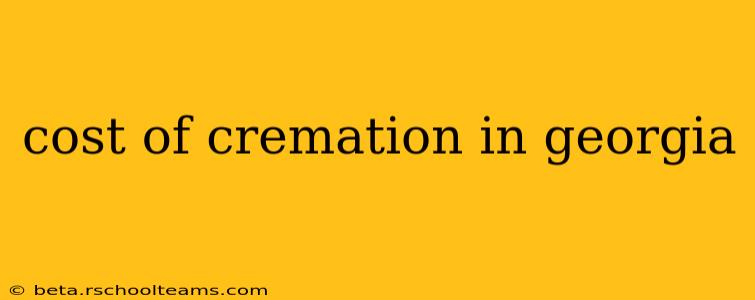 cost of cremation in georgia
