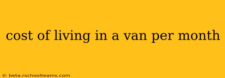 cost of living in a van per month
