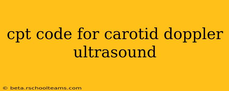 cpt code for carotid doppler ultrasound
