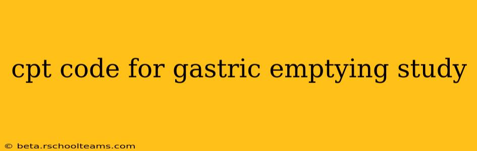 cpt code for gastric emptying study