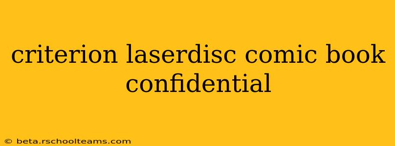criterion laserdisc comic book confidential
