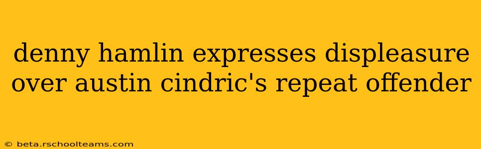 denny hamlin expresses displeasure over austin cindric's repeat offender