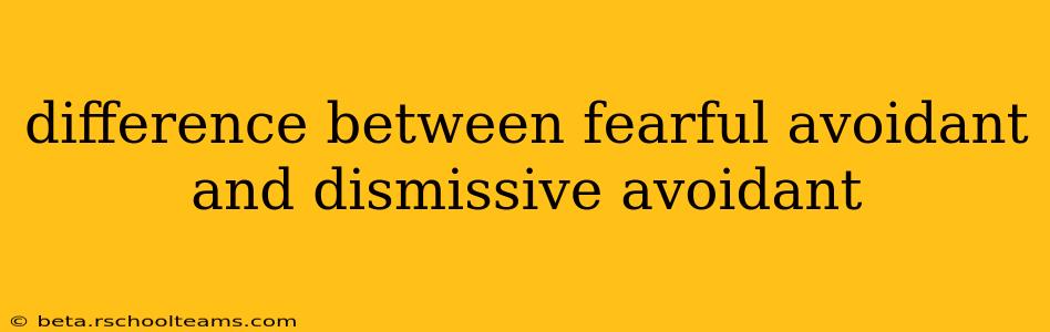 difference between fearful avoidant and dismissive avoidant